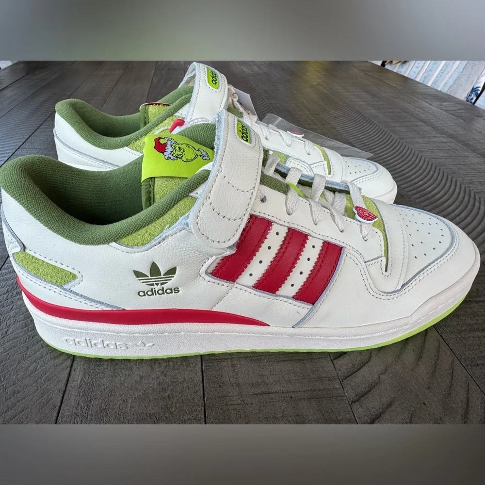Adidas Forum ‘The Grinch X’ Low-Top Leather Sneakers Men’s Size 11 (NWT)